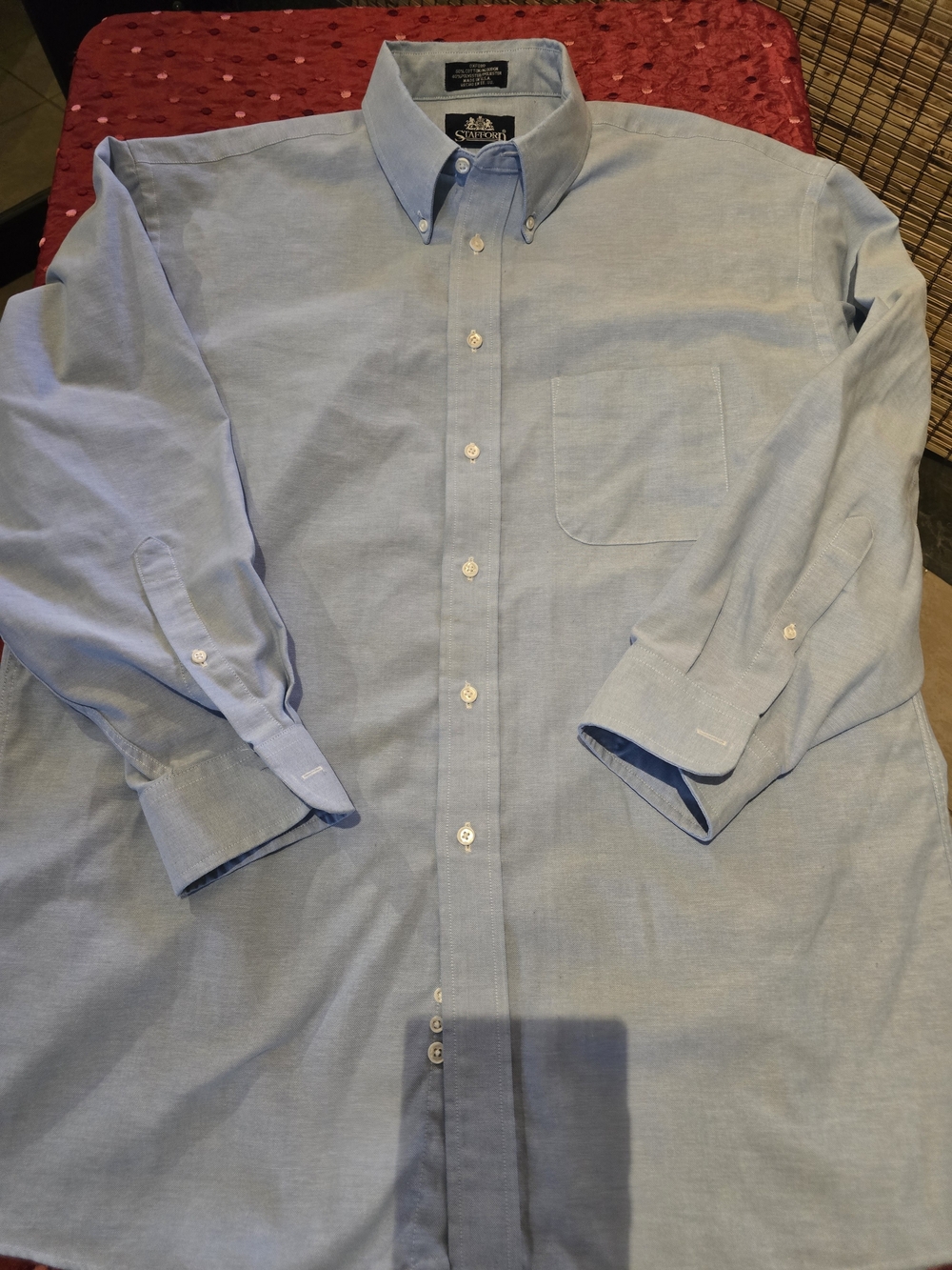 Stafford Light Blue Button-Down Dress Shirt